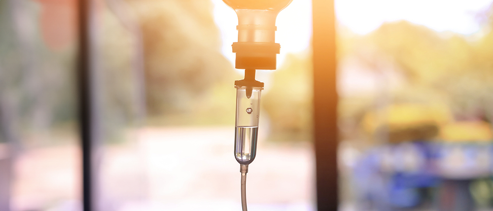 Saline iv bag intravenous drip hospital room,Medical Concept,tre